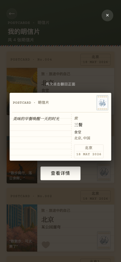 明信片背面